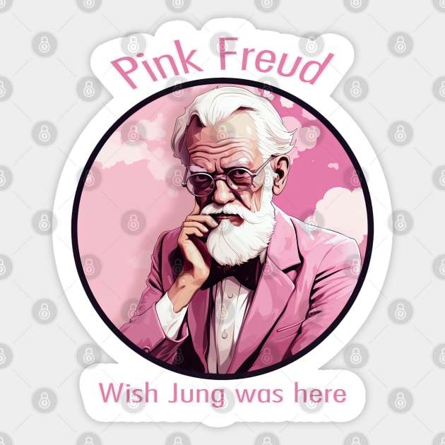Pink Freud - Wish Jung were here Sticker by obstinator